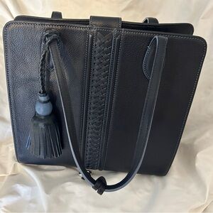 Navy‎ blue Brighton Ferrara Italian leather tote